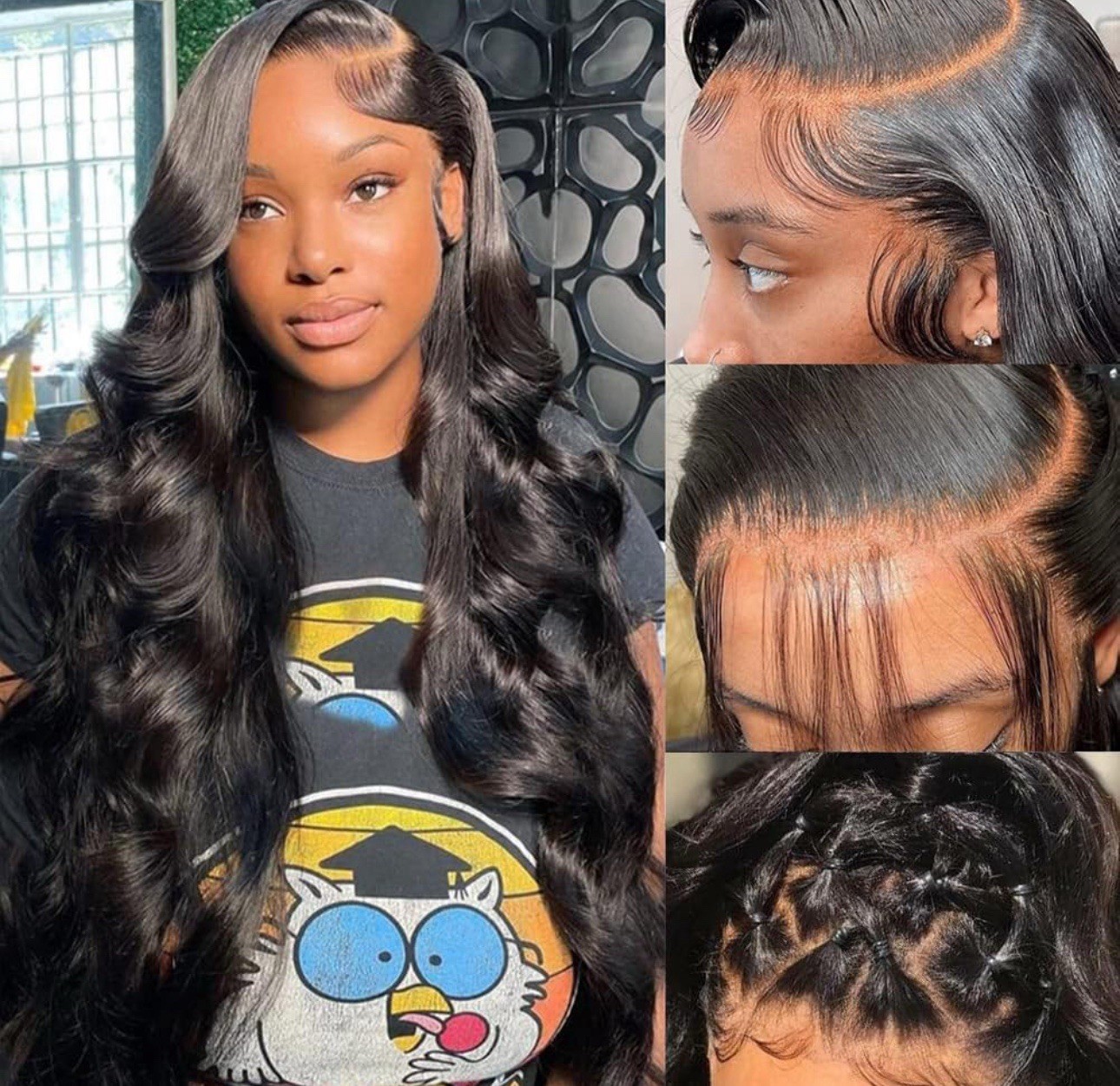 13×6 HD Transparent Lace Front Wigs Human hair Pre Plucked 180 Density Brazil