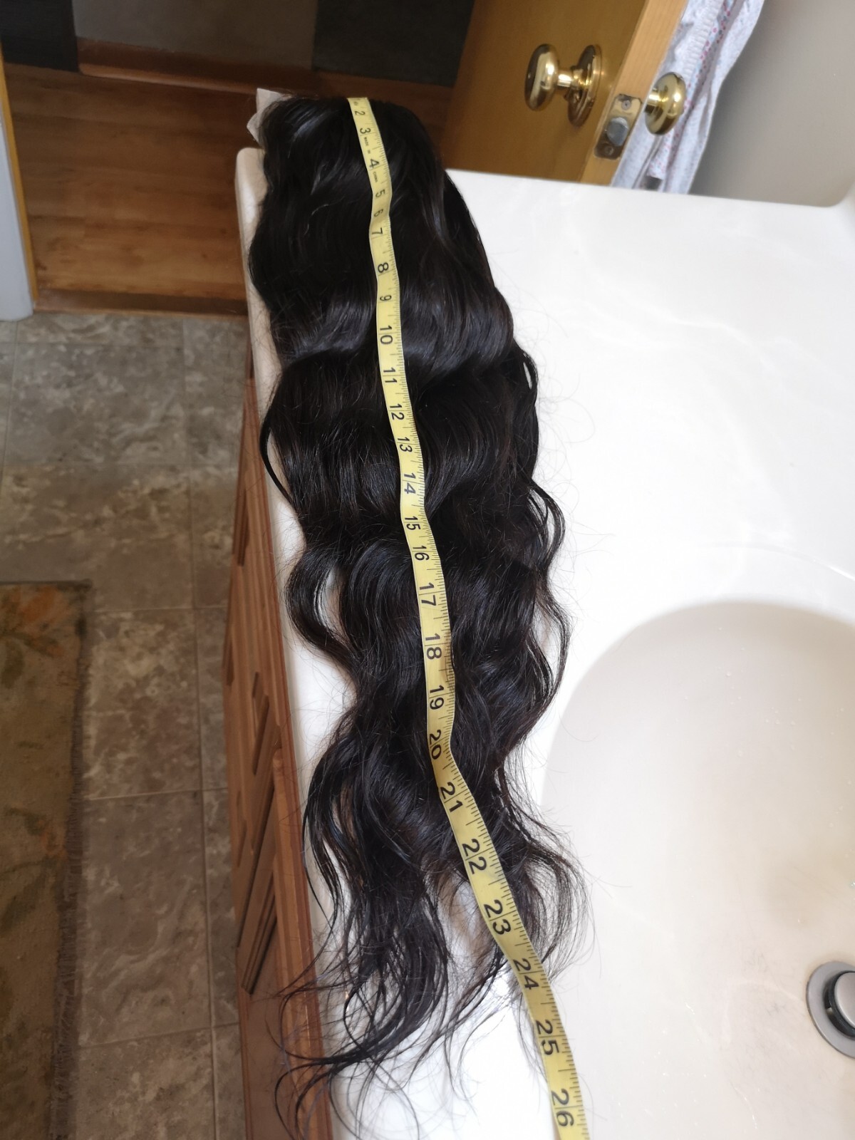 Custom High Quality Sexy 22”Human Hair 4×4 Swiss Front Lace Wig 1B