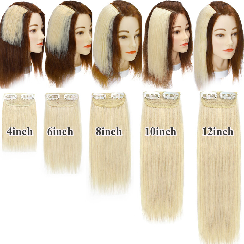 Small Piece Clip In Human Hair Extensions Hairpiece Weft Short Mini Pad 4-12Inch