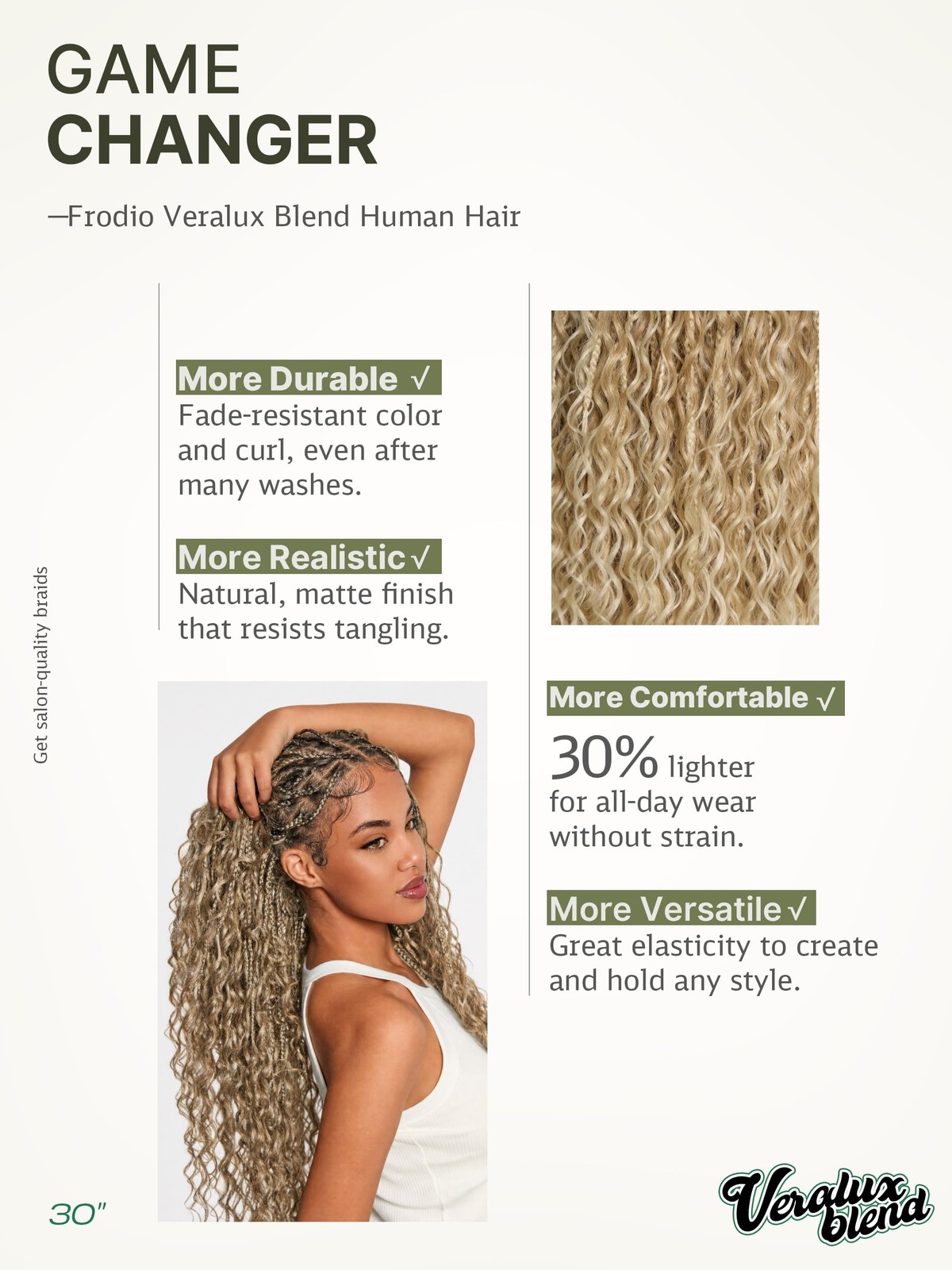 Frodio Braided Wig Veralux Fiber Full Lace Boho Curly Water Wave Synthetic
