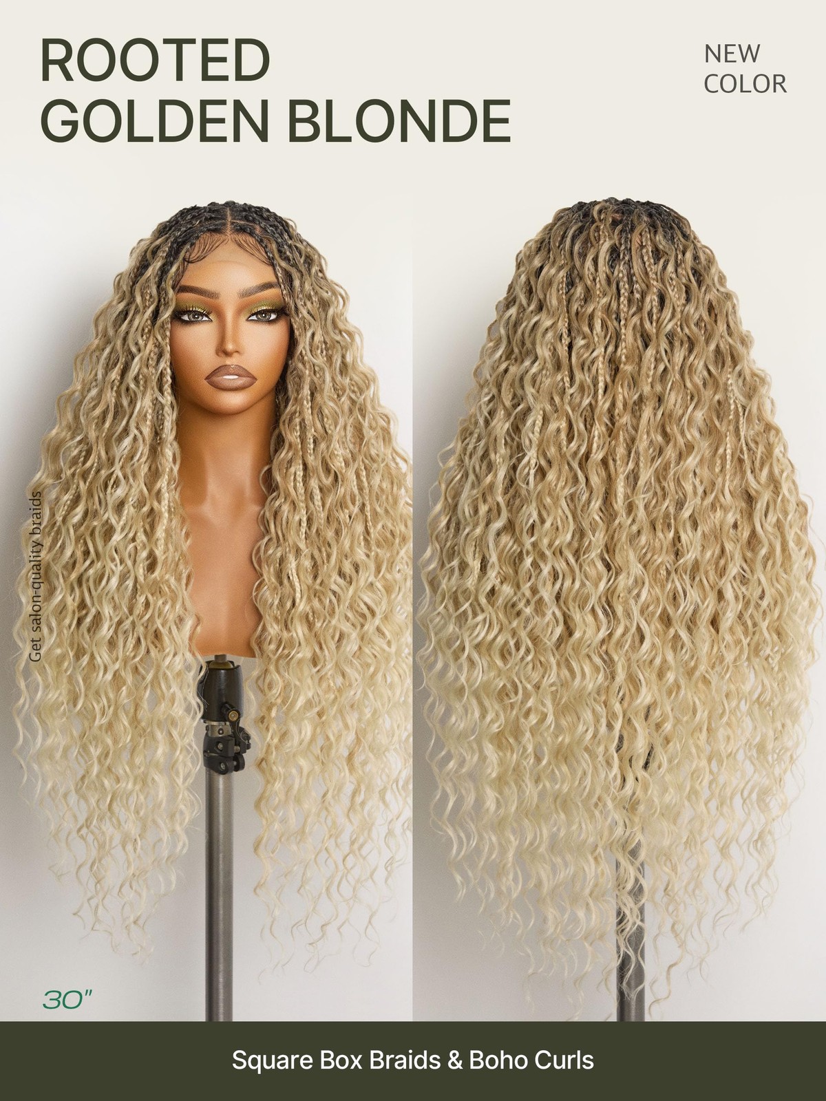 Frodio Braided Wig Veralux Fiber Full Lace Boho Curly Water Wave Synthetic