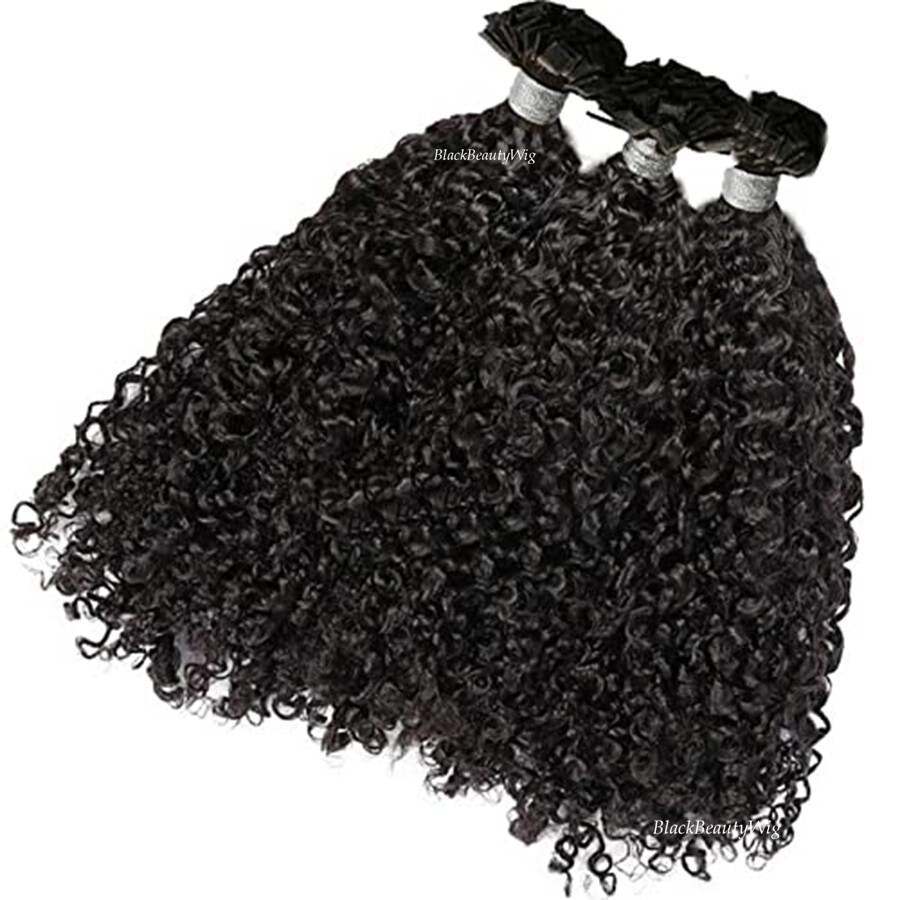 Sassy Curly Flat Tip Human Hair Extension Pre Bonded Keratin Fusion Hair 100Pcs