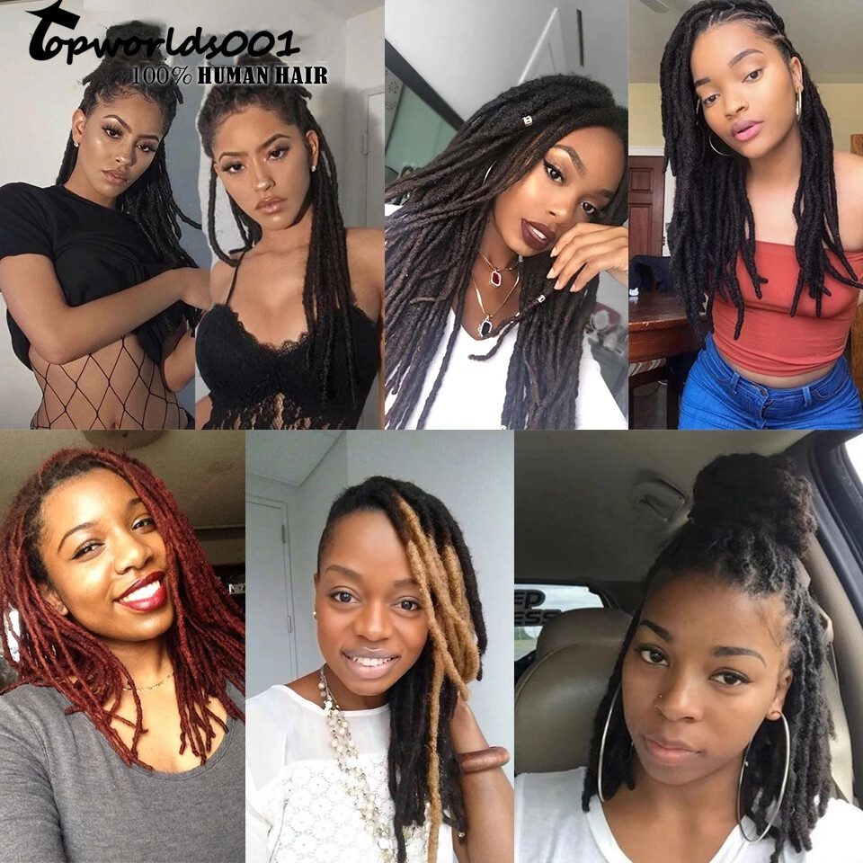 100% Real Human Hair Dreadlock Extensions for Man/Women Full Head Handmade