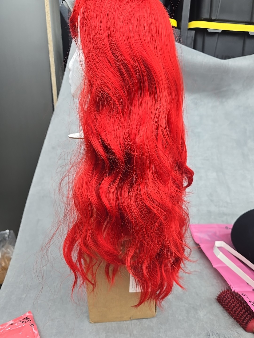 24-in Evelyn Hair Red Wig With Bangs