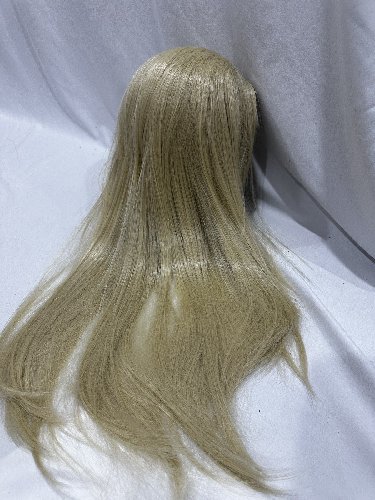 Blonde Synthetic Lace Front Wig Long Straight Hair Heat Resistant Adjustable Cap
