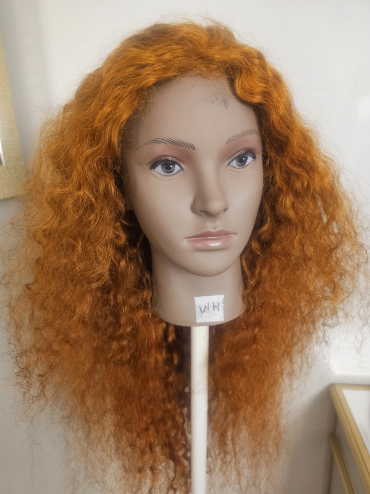 High Quality regular Top Orange 24″ Kinkcurly 150% Virgin Human Hair Lace Wig