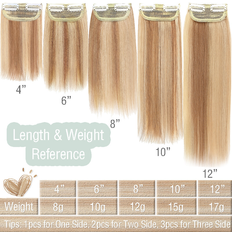 Highlight Mini Hair Pad Clip In 100% Remy Human Hair Extensions One Hair Piece
