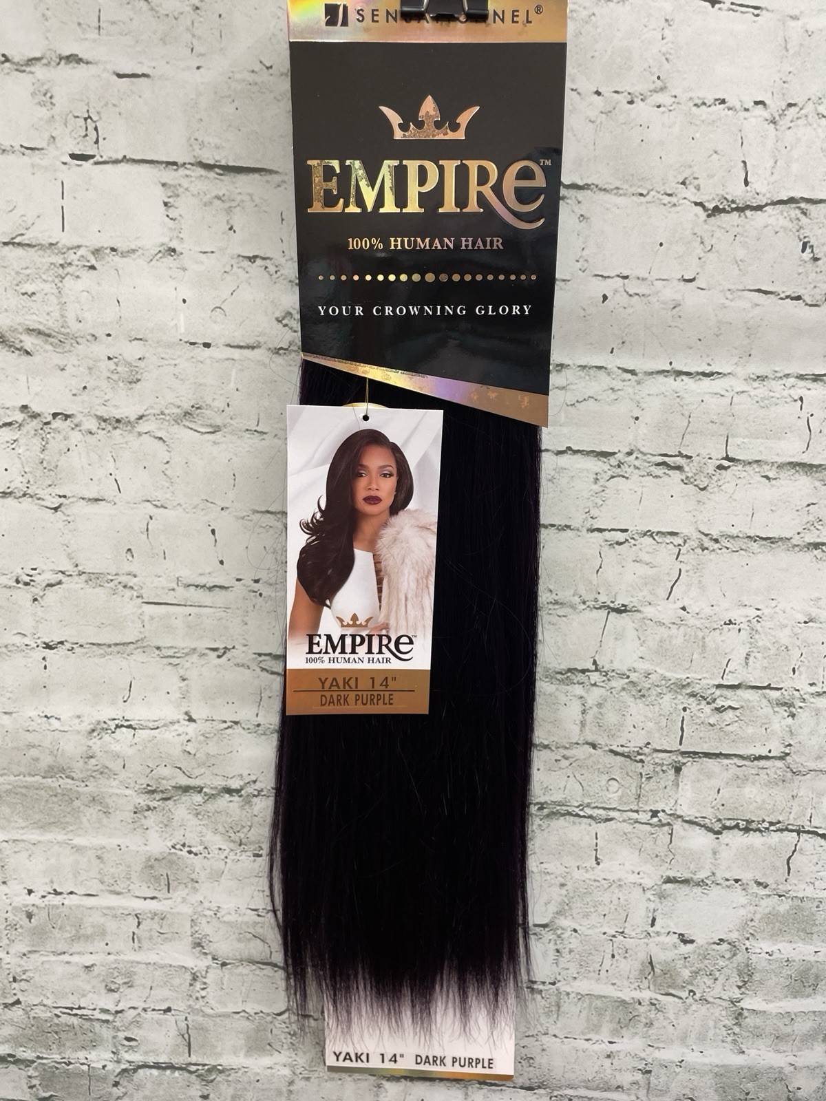 SENSATIONNEL 100% HUMAN HAIR WEAVING – EMPIRE YAKI WVG 14” Dark purple