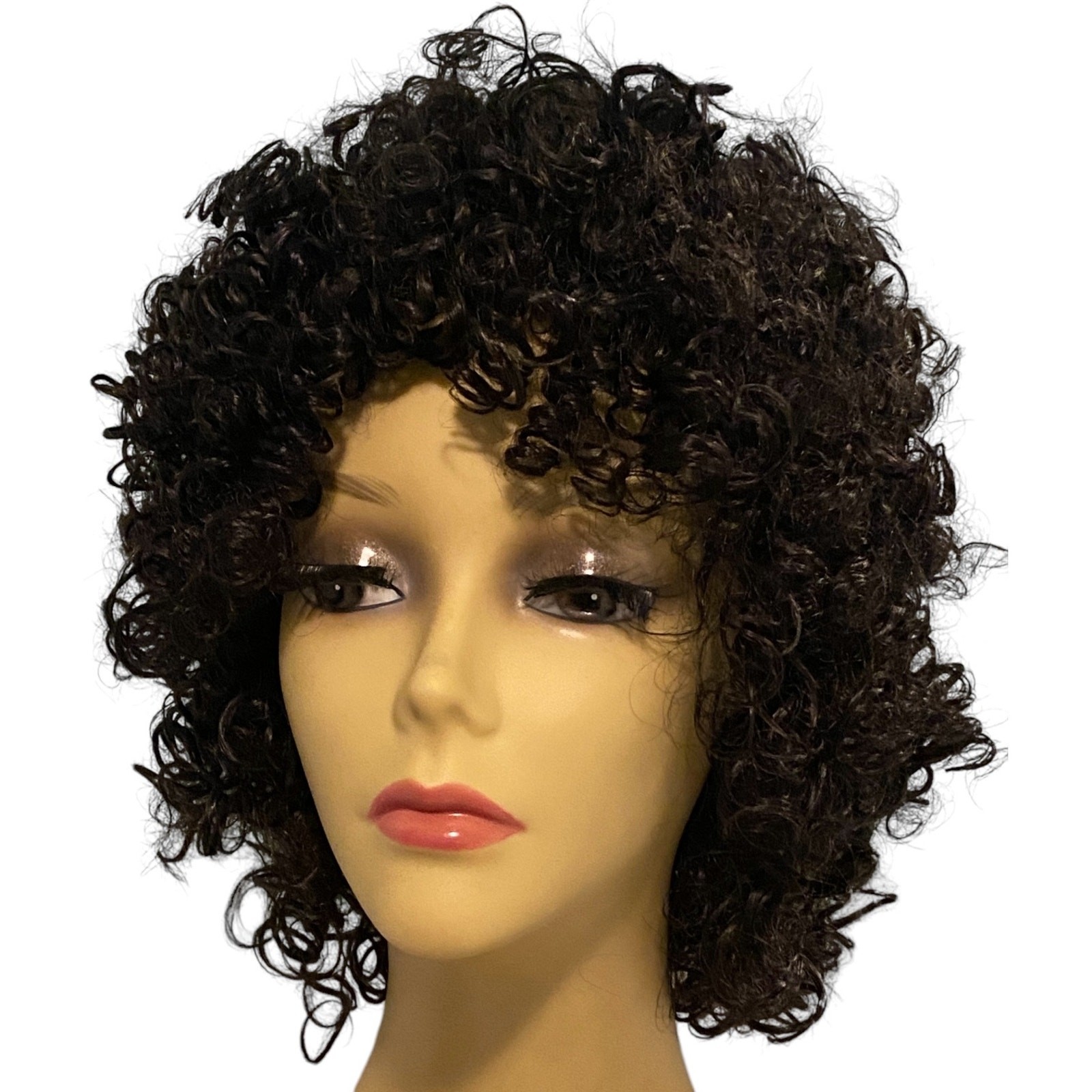 Ashro Katrina 100% Human Hair Wig Jet Black Kinky Curly Women’s Large Size NWT