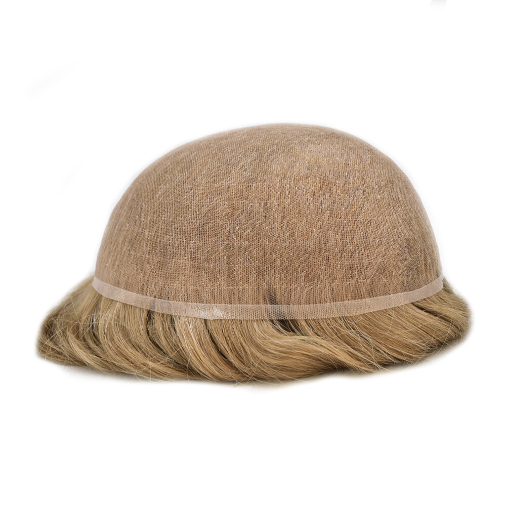 Full French Lace Mens Toupee Hair Piece Replacement System for Mens Wig Natural