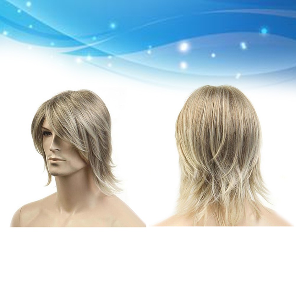 Men’s Wig High Temperature Wire Costume Wigs Realistic Hair Replacement
