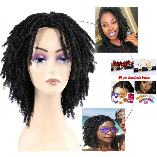 Dreadlock Wig Short Twist Wigs for Black Women Short Curly Braided Natural Black