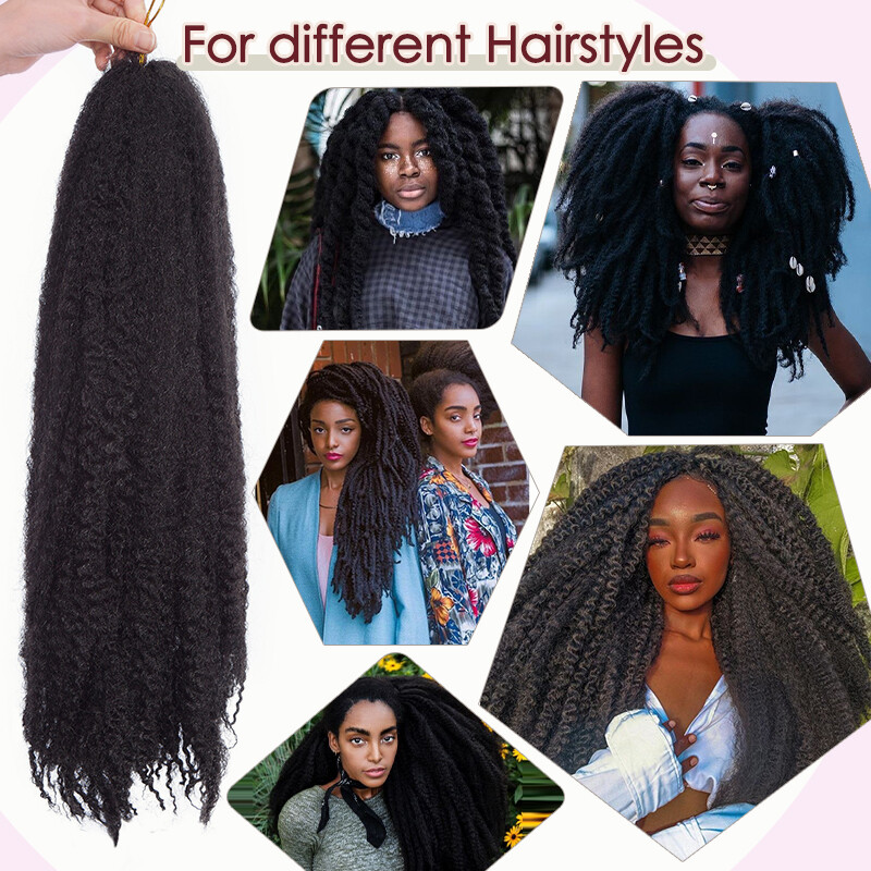 3/5 Bundles Puff Afro Kinky Curly Braids Bulks Braiding Hair Extension As Human