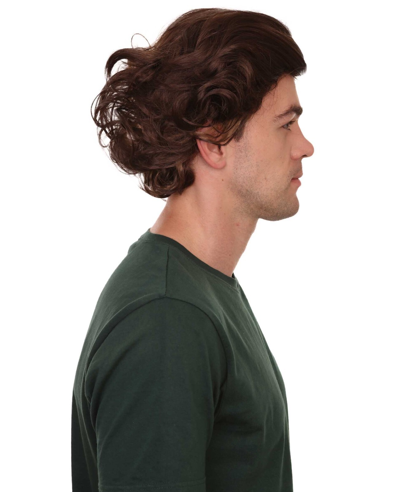 Curly Brown Mens Cosplay Halloween Wig | Premium Breathable Capless Cap HM-321