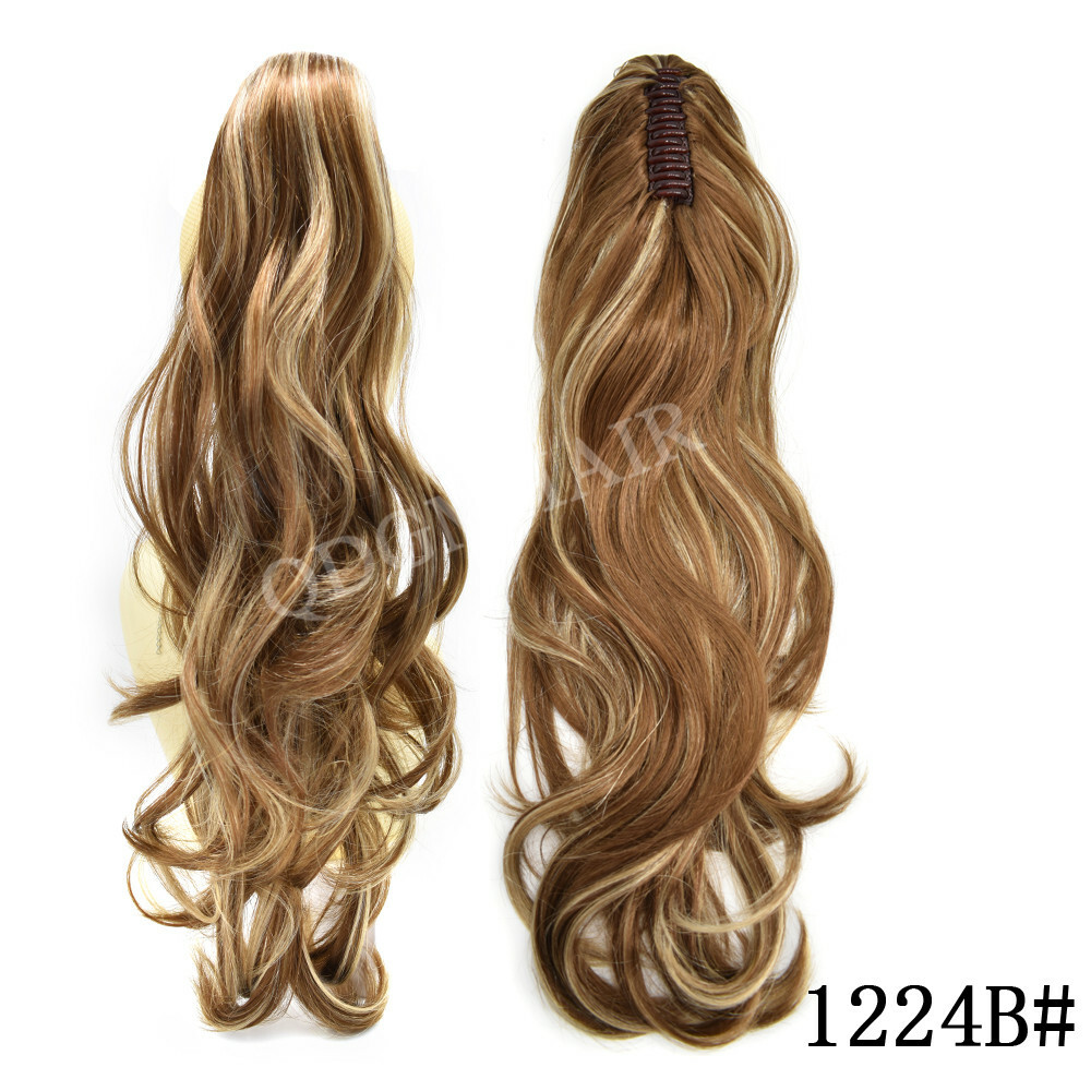 Claw Clip In Ponytail Hair Extensions Thick Long Wavy 22″ Natural As Human Hair