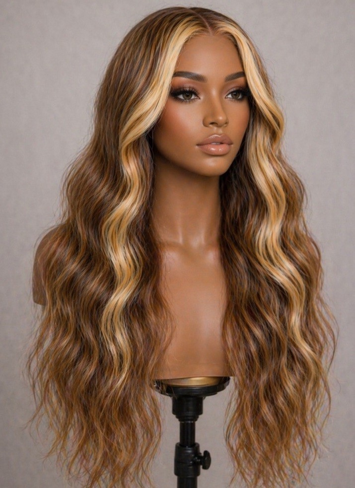 Highlight Blonde 30” 13×4 Body Wave Lace Front Human Hair Wig