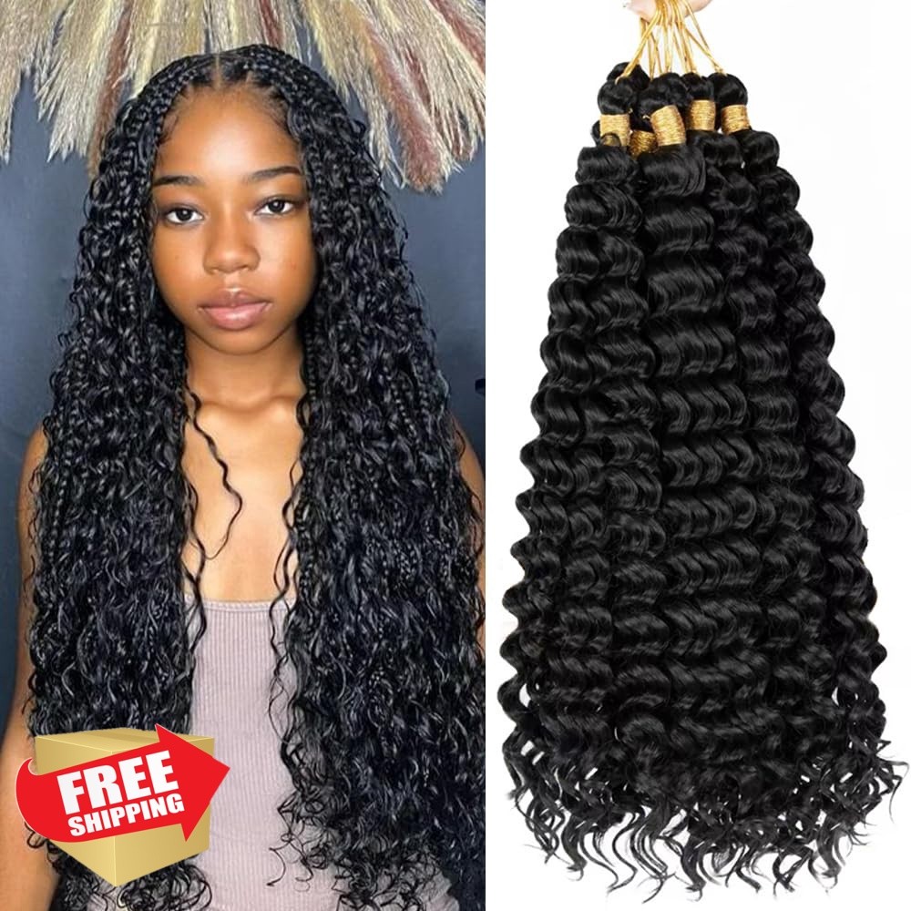 MOCCWOM #1B Deep Wave Crochet Hair 20 Inch 6 Pack