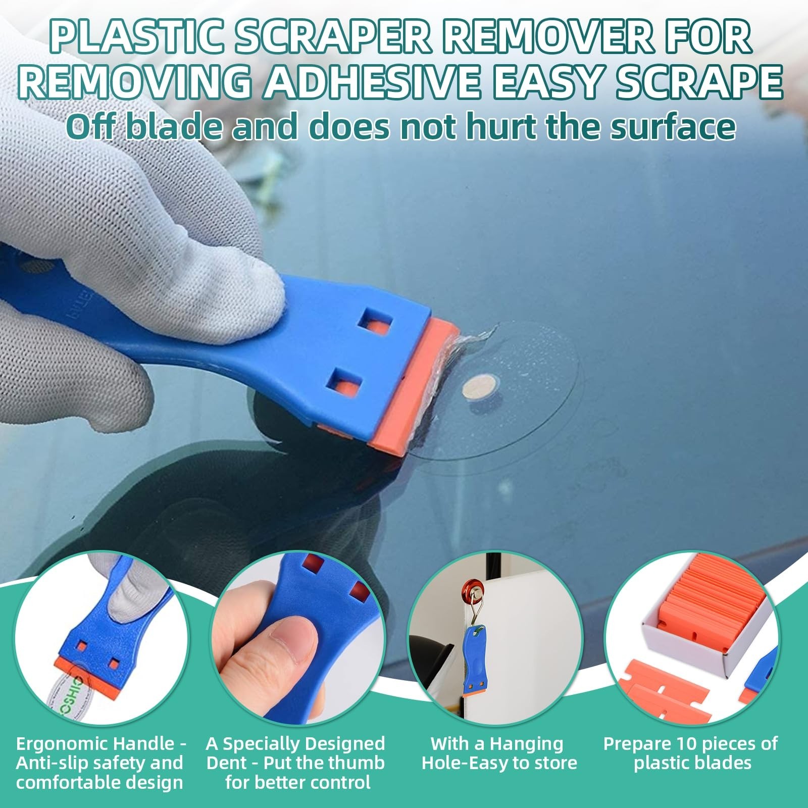 Adhesive Remover Spray, 4.06 Oz Glue Remover with Plastic Scraper and Towel, …