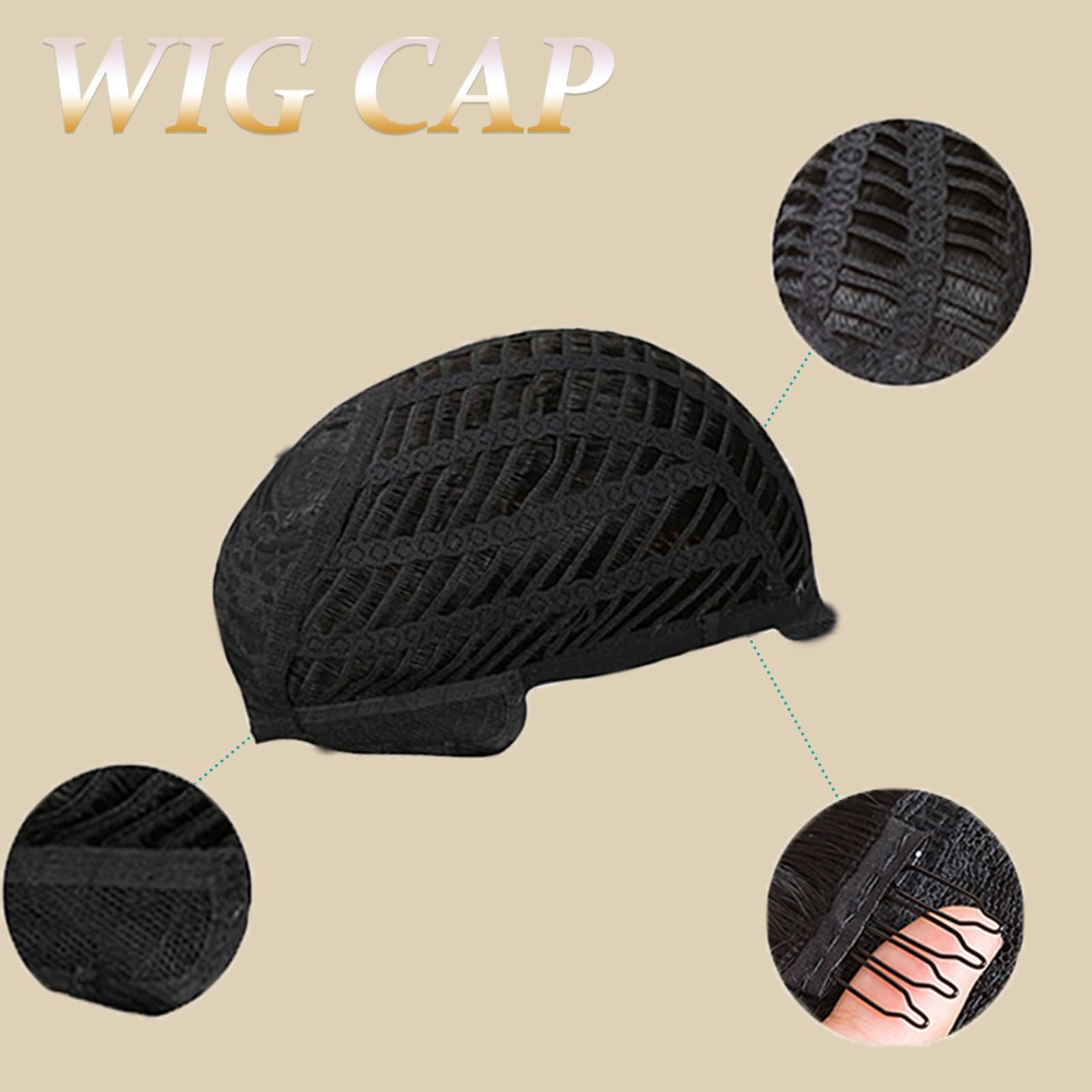 MUJGOO Short Curly Wig for Black Women Brown Highlight 22.5 Inch,