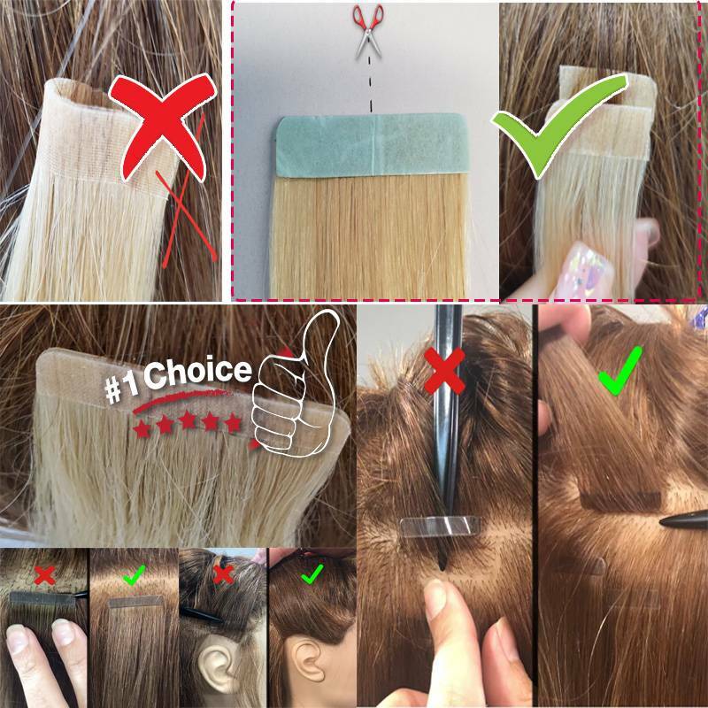 Straight Wavy Real 100 Human Hair Tape in Remy Seamless Skin Weft Hair Extension