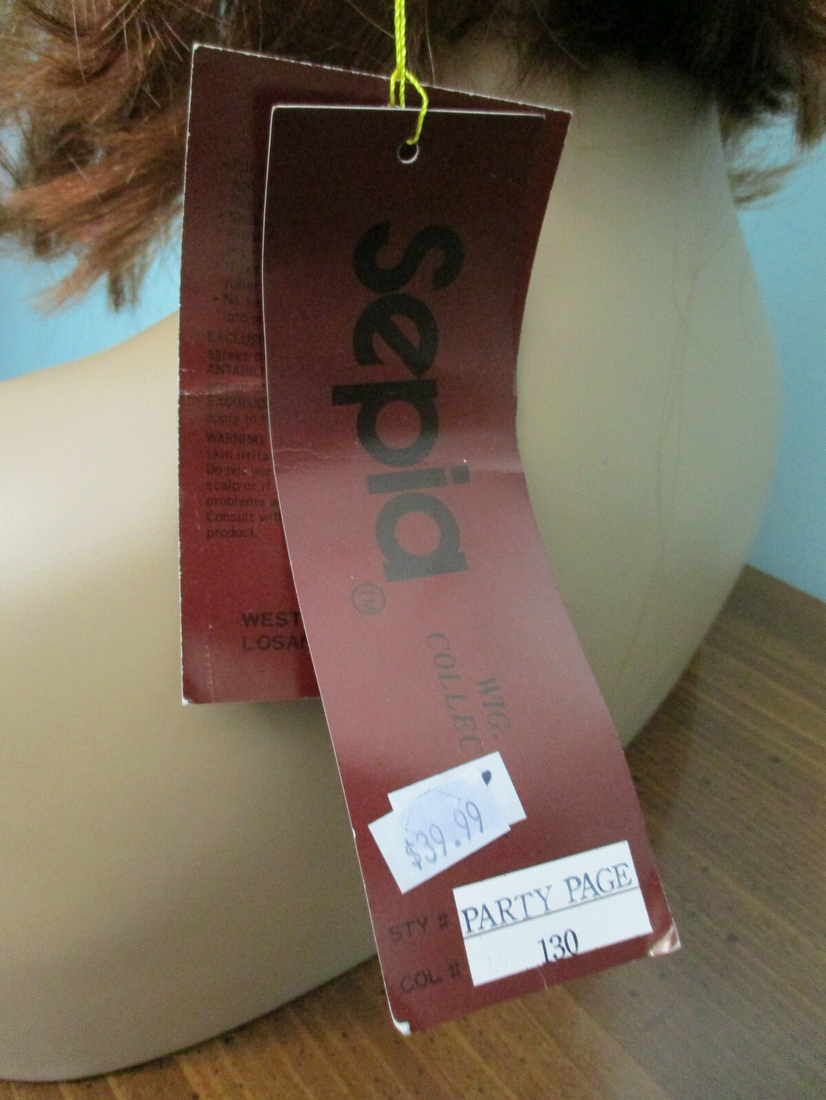 14″ red brown / auburn straight medium length PAGE cut WIG by SEPIA / WEST BAY