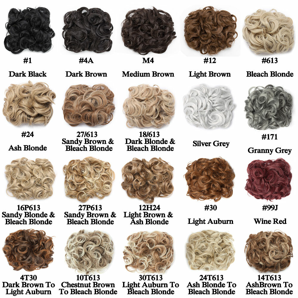 1PCS Real THICK Curly Chignon Messy Bun Updo Cover Clip in Hair Piece Extensions