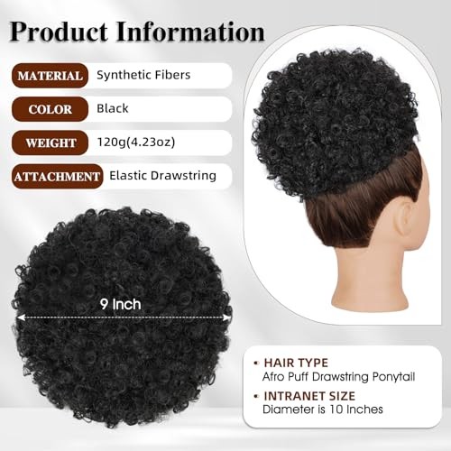 Super Large Drawstring Ponytail for Black Women 10 Extra Large Natural Black
