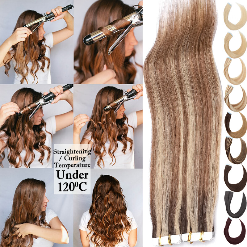 Seamless Skin Wefts Tape In 100% Real Remy Human Hair Extensions Short Long USA