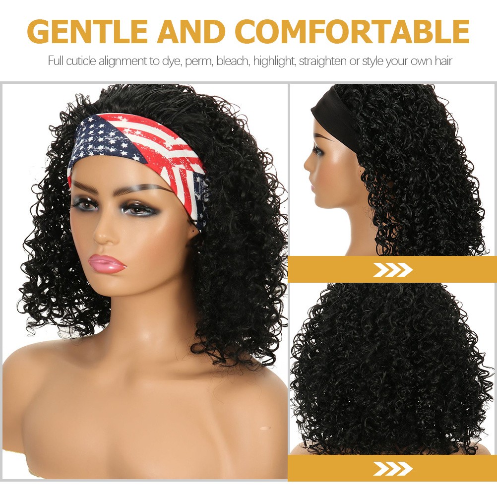 Afro Curly Wigs 1Set Black Color Comfortable Touch For Concert Use