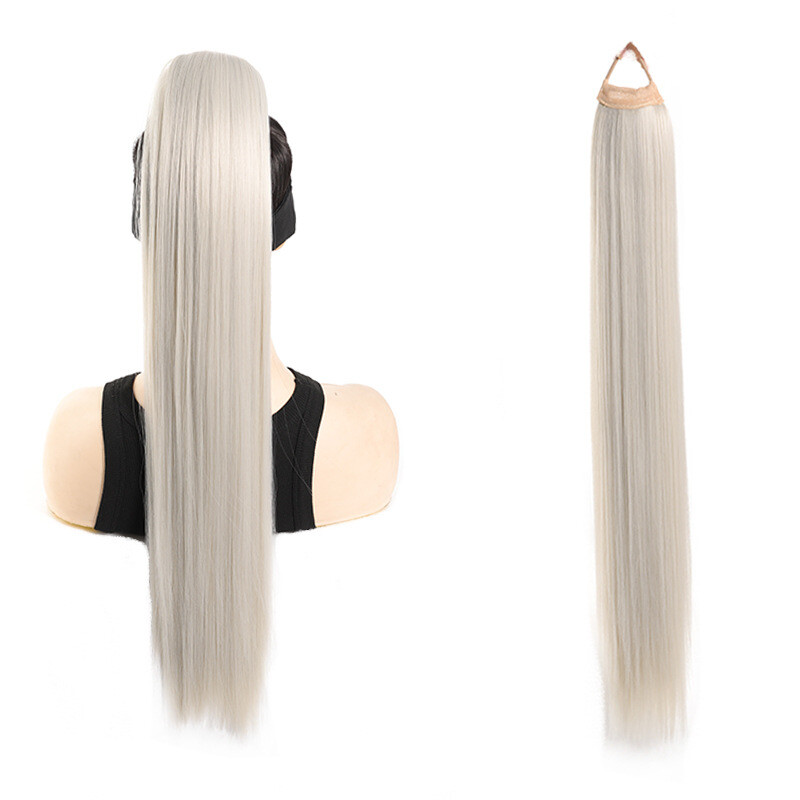 Synthetic Straight Ponytail with Hair Tie Wrap Around Hair Extension for Women