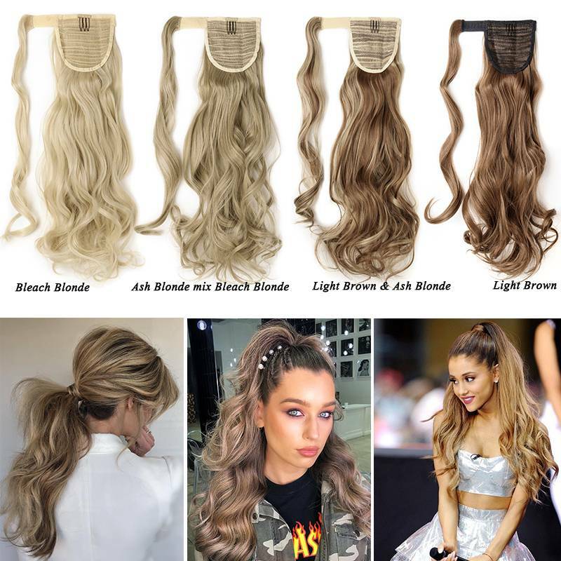 Lady Ponytail Real Natural Wrap on Clip in Hair Extension As Human Pony Tail US