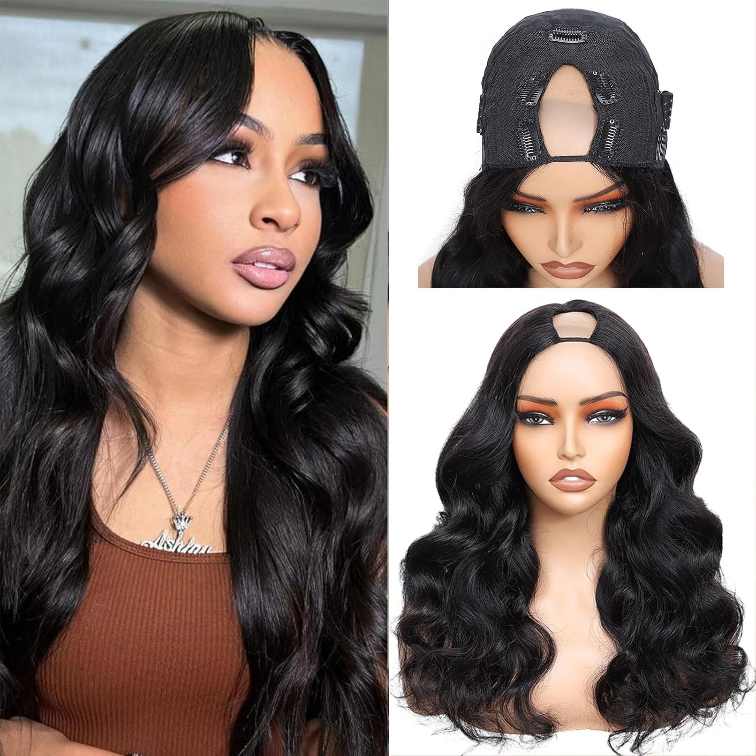 Brazilian U Part Wig Body Wave Human Hair Wigs for Black Women Glueless Wig