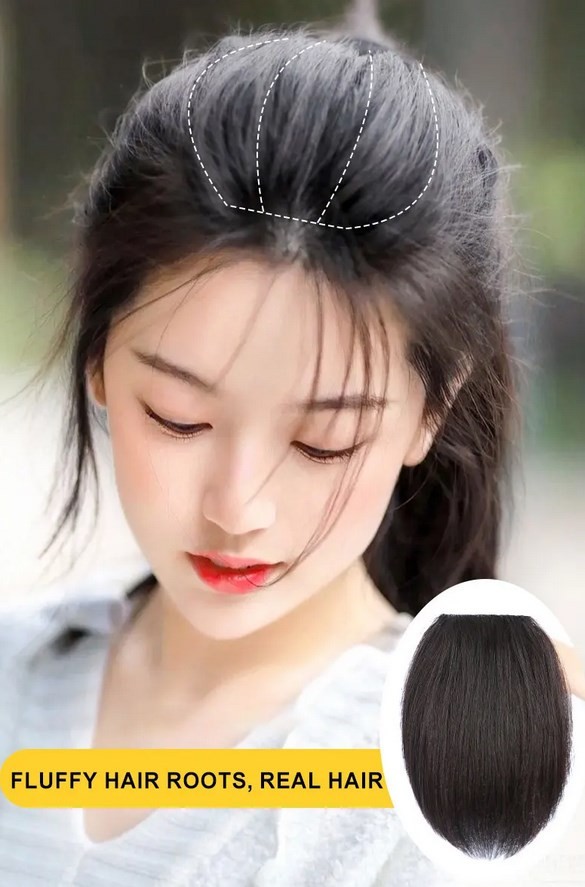 Fluffy Synthetic hair Hairpiece Cover Loss Hair Toupee Hair Piece Hair Extension