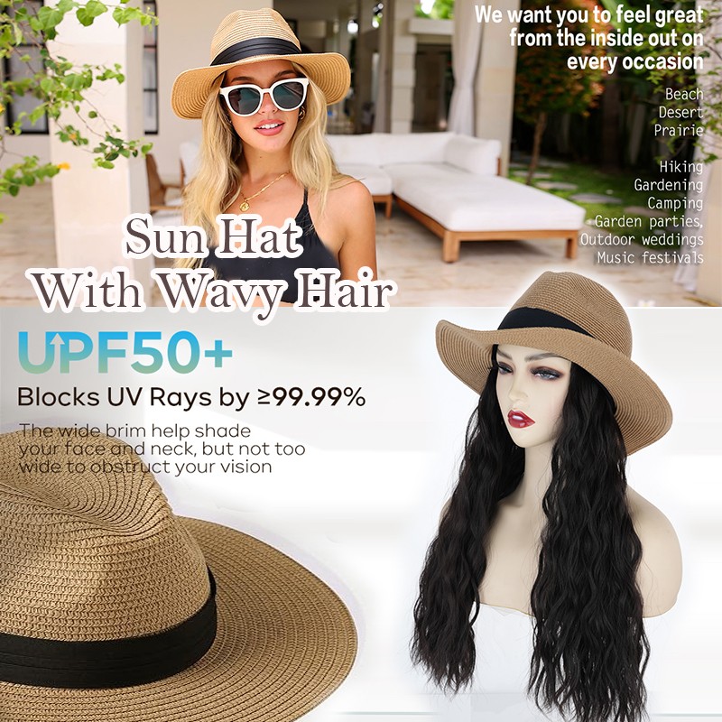 6-8 Inch Curly Wavy Straight Bob Hairpiece with Baseball Cap Adjustable Hat Wigs