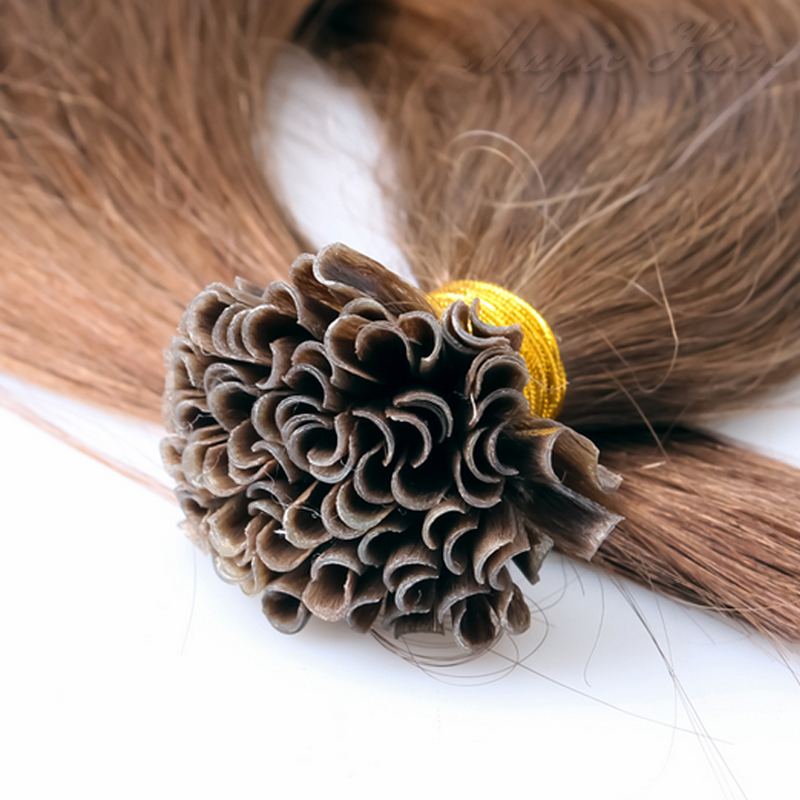 50/100/200S 7A Pre Bonded Keratin U Tip Nail Remy Real Human Hair Extensions 1g