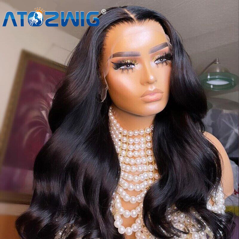 Highlight Brown Ombre Body Wave Lace Front Brazilian Human Hair Wig Glueless Wig