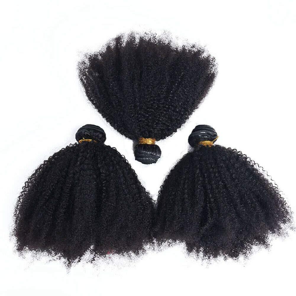 Mongolian Kinky Curly Hair Weft 3Bundles Virgin Afro Human Hair Extension Weaves