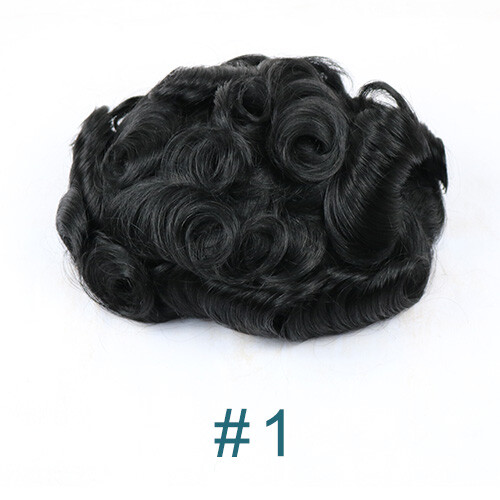 Men Human Hair Replacement System French lace Front Toupee Hairpiece Units Wig