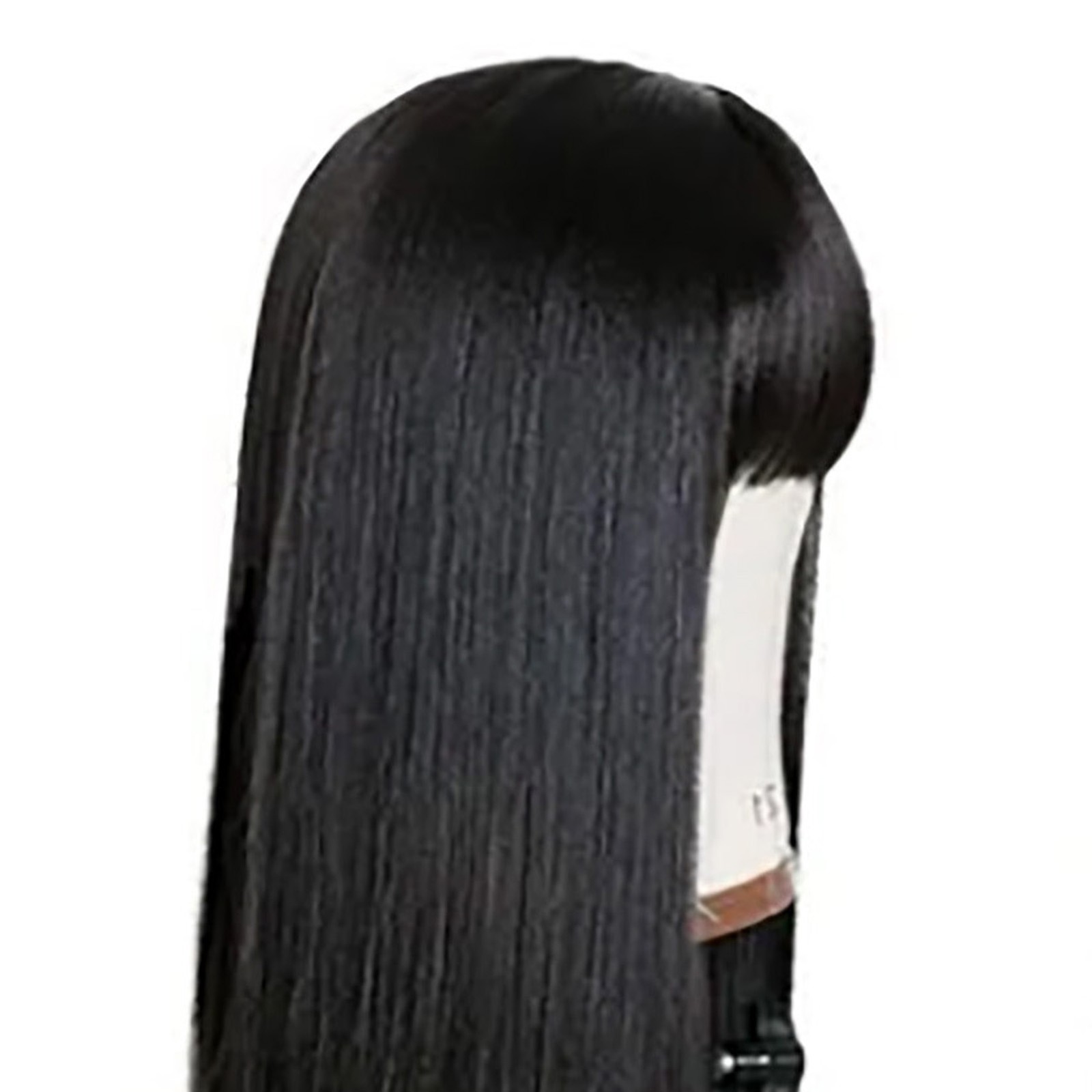 Long Black Wig With Bangs Stylish Synthetic Hair For Women