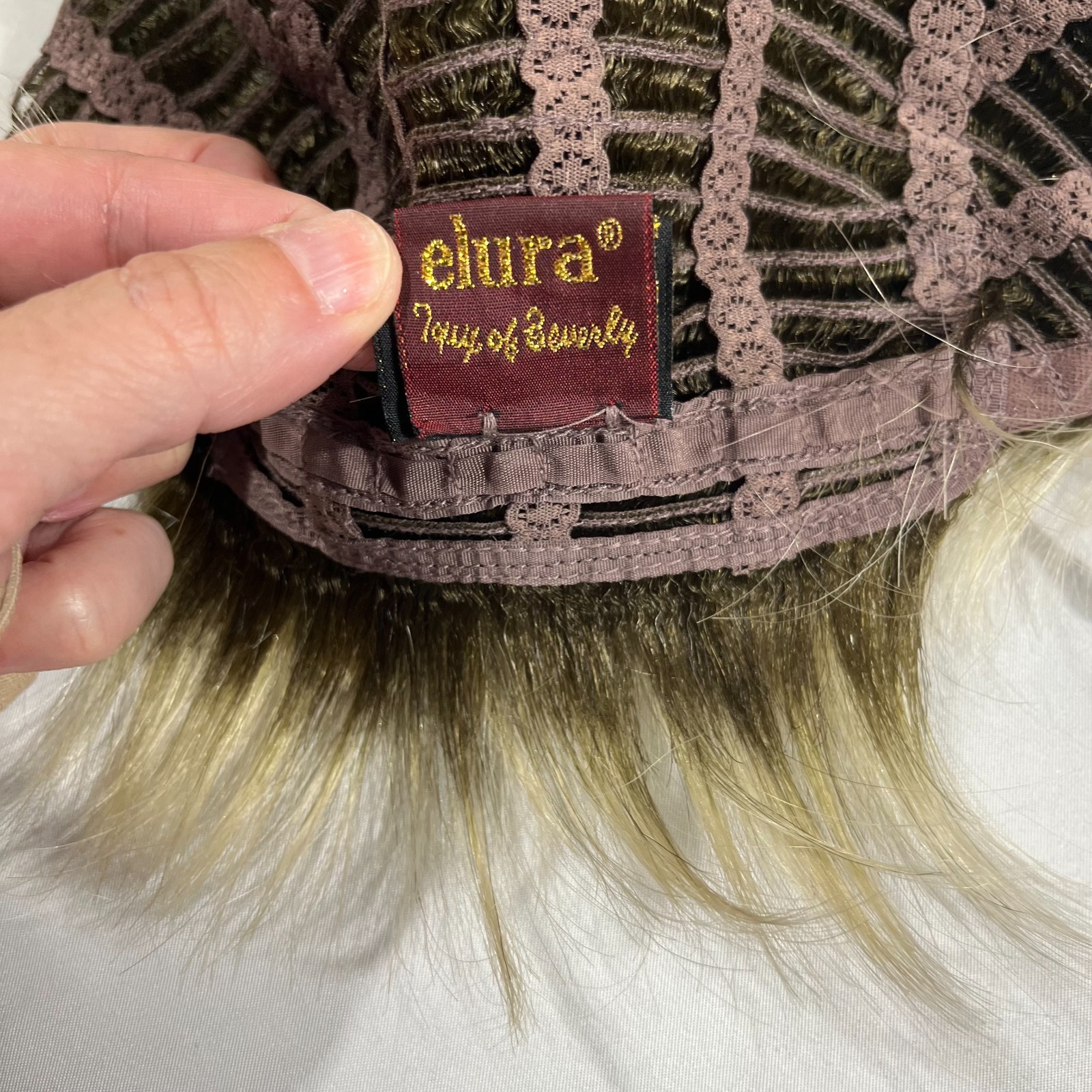 Tony of Beverly Wig Rooted Blonde Silver Mix Short Layered Pixie Modacrylic