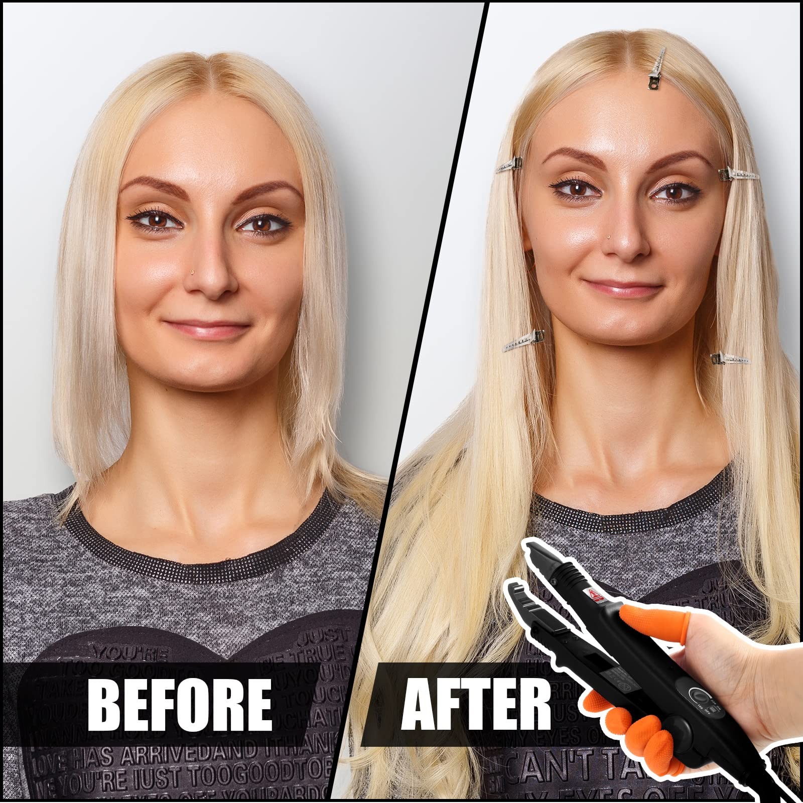 Hair Extensions Iron Fusion Keratin Heat Tool Heat Connector Wand with Fusion Gl