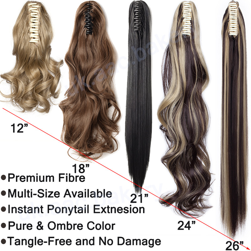100% Natural Thick Claw Clip On Ponytail 18-26″ Long Soft As Human Hair Piece US