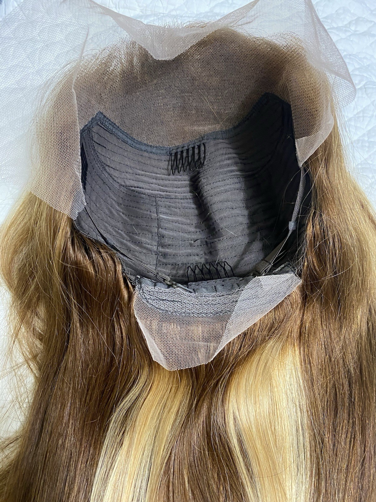 24 Inch 4/27 Ombre Honey Blonde Highlight 13×4 HD Lace Front Wig Human Hair M/L