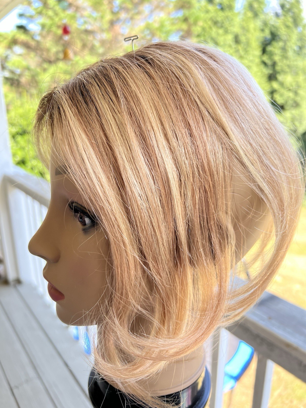 100% Human Hair Wiglet Topper For Women Swiss Base Clip In (T4/10/613#) 10inch
