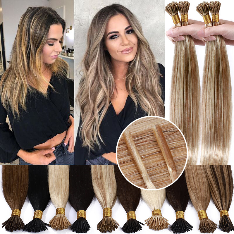 Thick 1G/Strand I Tip Human Hair Extensions 100% Real Remy Invisible Full Head