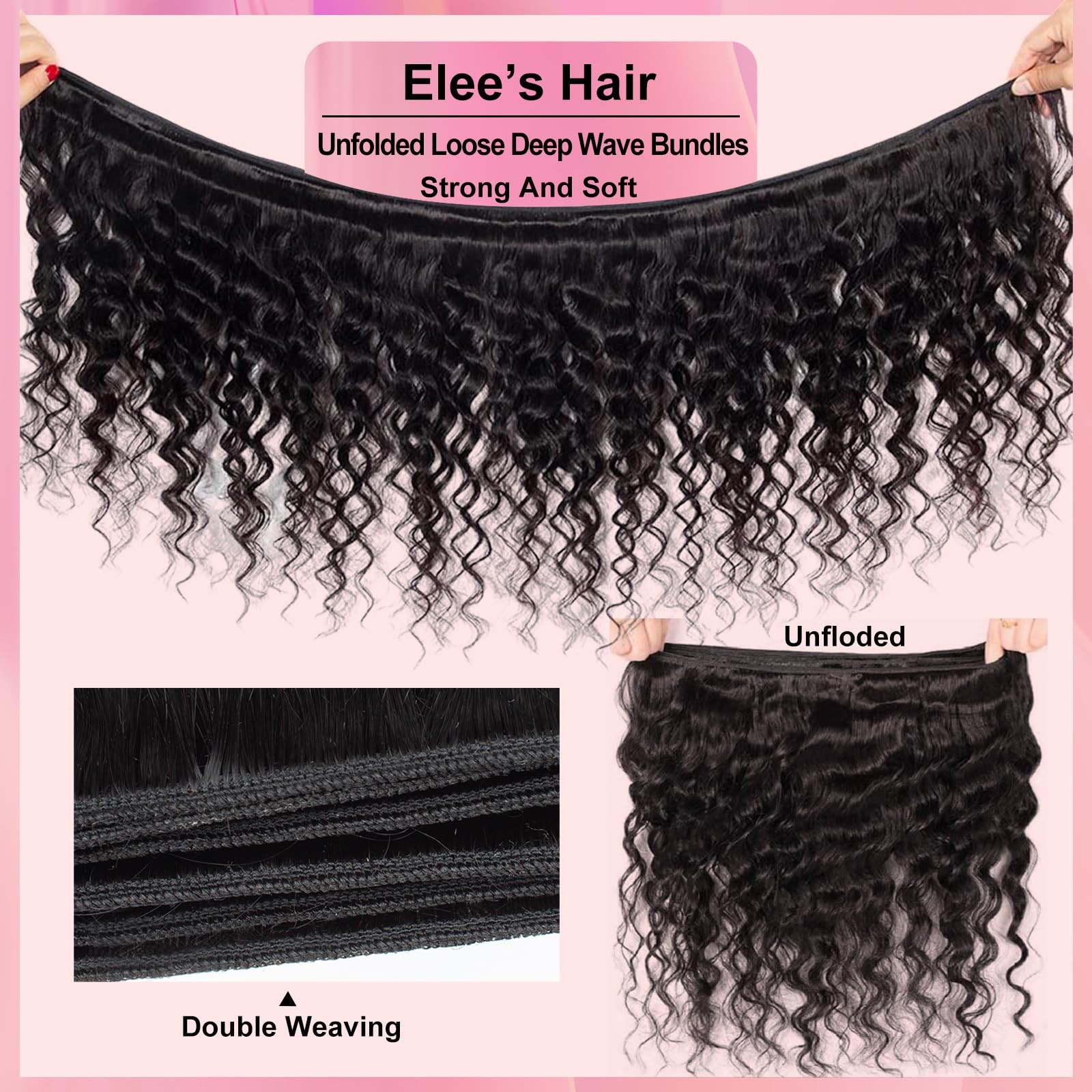 Elee’S Hair 18A Loose Wave Bundles Human Hair 5X5 Hd Lace Closure 14 16 18 14