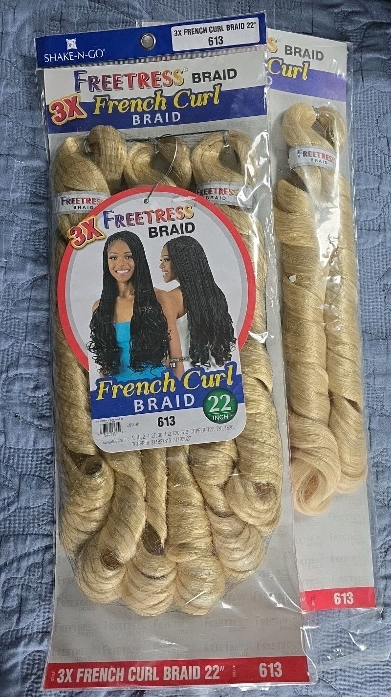 ot12.~ FREETRESS BRAID SYNTHETIC HAIR 3X BRAID – FRENCH CURL 22″ ~