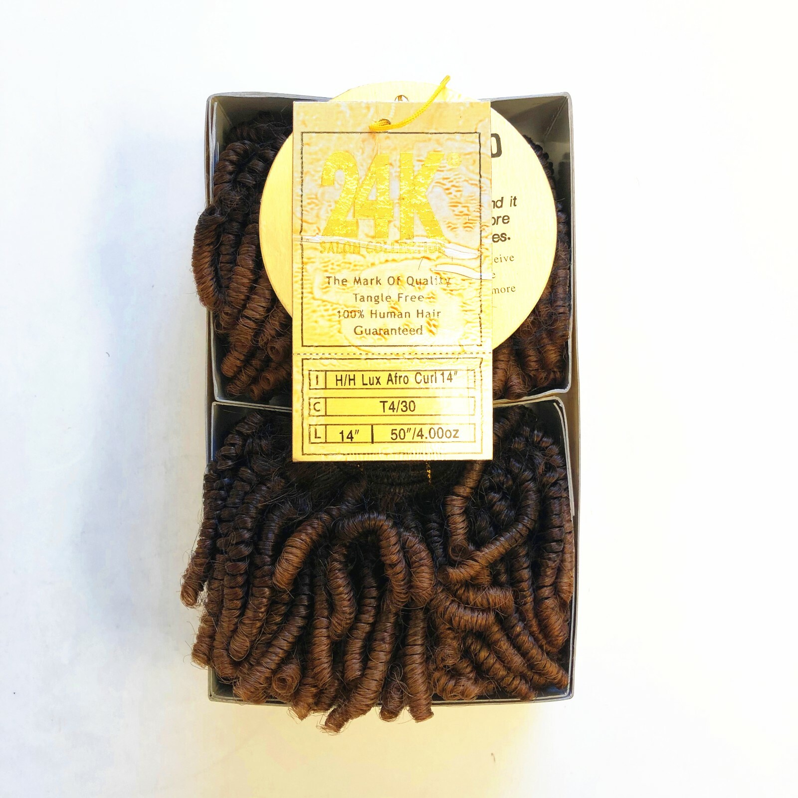 24K Collection Afro Curl Weaving 14” 100% Human Hair 4 oz
