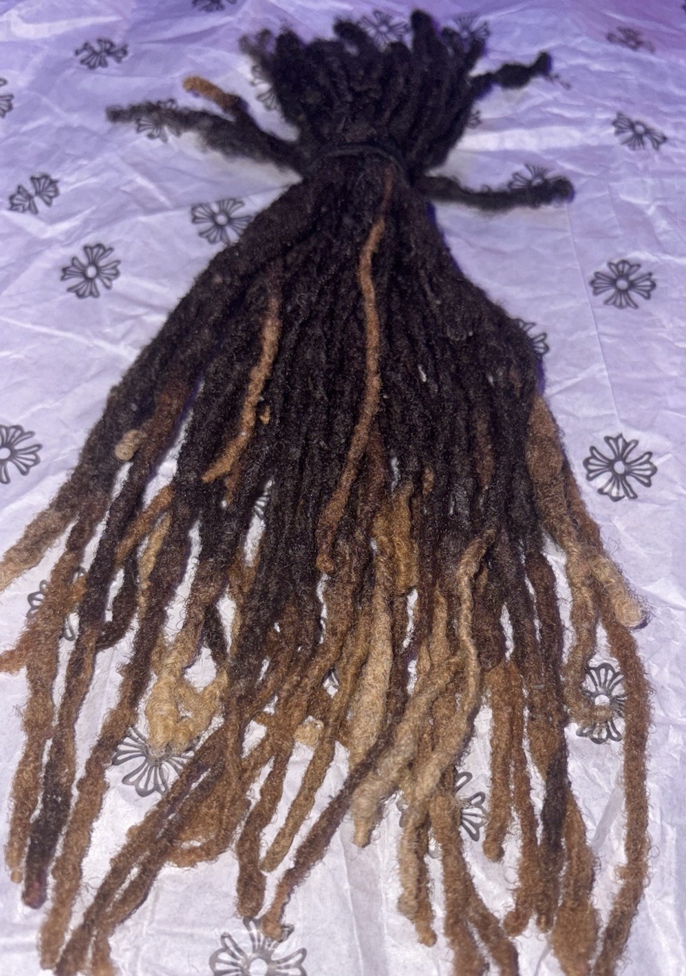 100% Naturally Grown Human Hair Dreadlocks 42pc 10-11”, 1B Black, Brown, gray