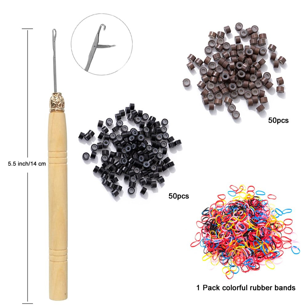 Hair Tinsel, (48 Inch 5Pcs 1200 Strands) Colorful Glitter Tinsel Hair Extensions